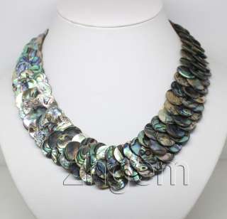 natural Abalone shell scales shape necklace 19long  