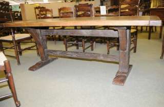 Abbey Country Oak Trestle Dining Table Refectory  