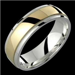     Chic Two Tone Comfort Fit Wedding Band Custom Made!: Jewelry
