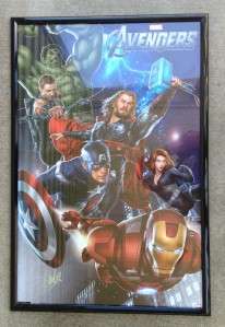STAN LEE THE AVENGERS AUTOGRAPHED FRAMED MOVIE POSTER PROOF MARVEL 