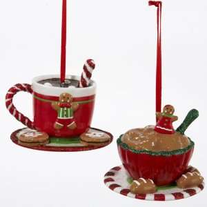 Club Pack of 12 Gingerbread Kisses Mug and Bowl Christmas Ornaments 2 