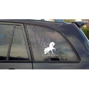   HORSE STICKER CAR OR TRAILER   WHITE/LARGE NEW!: Everything Else