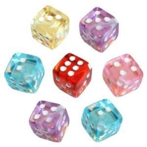  30 Multi Colored Dice Beads: Toys & Games