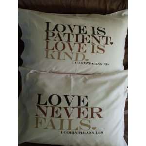  Pillowcase Pair with Loving Biblical Messages: Home 