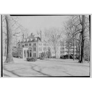   Henry F. Du Pont, residence. View of west and north facades from hill