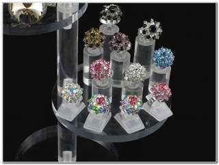 Tier Round Clear Acrylic Jewelry Display Stand Riser  