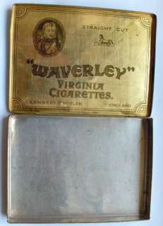 ANTIQUE CIGARETTE LITHO TIN BOX CASE WAVERLEY ENGLAND  