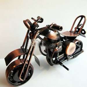  Zicac New Hand Carved Metal Art Model Motorcycle HARLEY 
