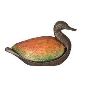  Dale Tiffany Table Lamp Amber Glass Green Duck: Everything 