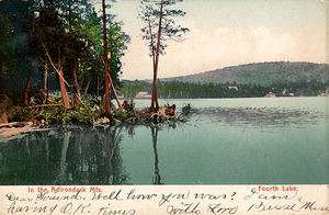 Adirondacks NY   Fourth Lake   In the Adirondack Mountains   1907 
