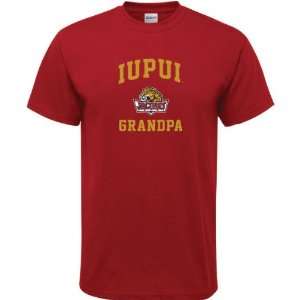  IUPUI Jaguars Cardinal Red Grandpa Arch T Shirt: Sports 