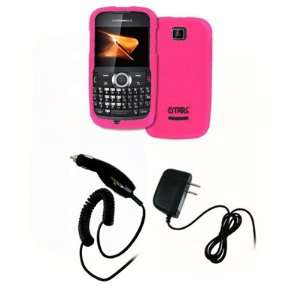  EMPIRE Hot Pink Rubberized Hard Case Cover + Car Charger 