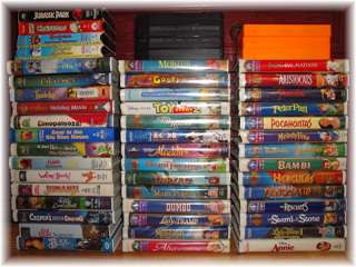 LARGE VHS MOVIE LOT 53 Disney Warner Bros. WB Rare + Barney Dora 