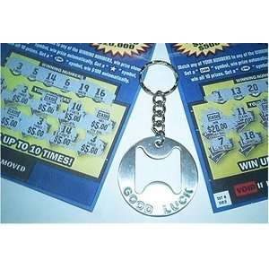  Good Luck Lottery Scratcher and Bottle Opener Keychain 