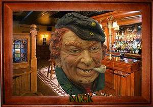   Legend Wall Mask MICK Irish Pub Pipe Shamrock   