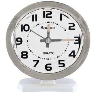   /Keywind Analog Alarm Clock, White Face/Silver Casing: Home & Kitchen