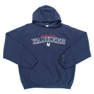 New York Yankees Sweatshirt   Goalie Hooded (Navy Blue) (Full Chest 