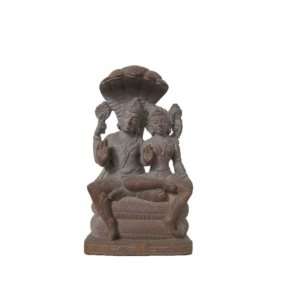 Blessing Vishnu & Lakshmi Ananta Shesha Stone Statue Hindu 