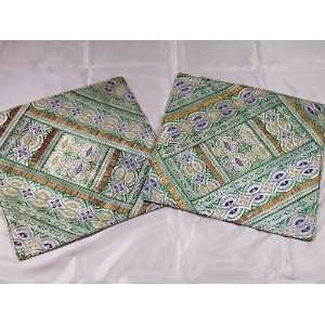  Green Vintage Zari Ethnic Room Decor Pillows Cushions 