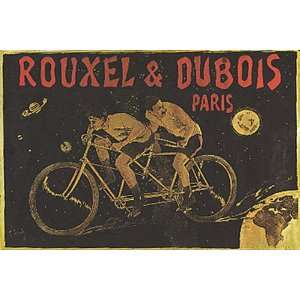   EARTH MOON BIKE CYCLES PARIS FRANCE FRENCH VINTAGE POSTER CANVAS REPRO
