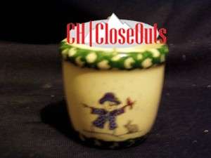 Henn Pottery Shivers VOTIVE Cup Green Spongeware  