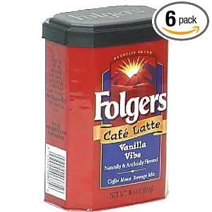 Folgers Cafe Latte Vanilla Vibe Beverage Mix, 10.5 Ounce Units (Pack 
