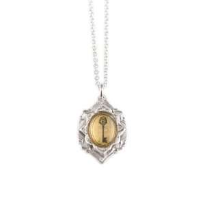  Anguis Sterling Silver & Gold Leaf Key Necklace: Carmen de Anguis