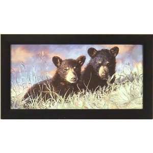 Play Mates by Lucie Bilodeau 10x18 Bears Cubs Black Bear Cub Wildlife 