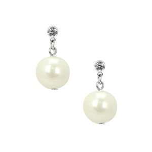  Nina Bridal Annabell Glass Pearl and Cubic Zirconia Drop 