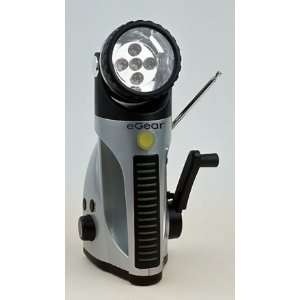   Powered Hand Crank Led Flashlight/lantern with Fm Radio: Electronics