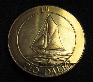 1994 Aland 10 Daler Map And Boat UNC Coin  