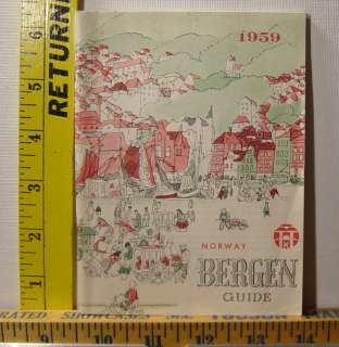 1959 Norway Bergen Guide Vintage Travel Brochure  