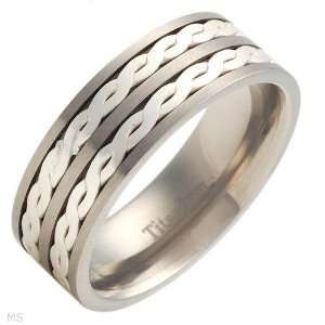 Elegant And Beautiful Brand New Gentlemens Band Ring In Titanium Size 