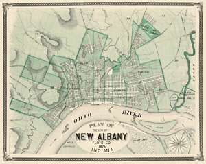 NEW ALBANY INDIANA (IN/FLOYD COUNTY) MAP 1876 MOTP  