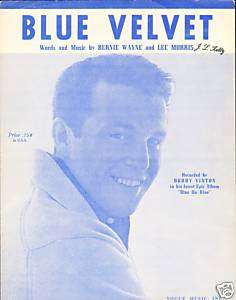 Blue Velvet BOBBY VINTON on Epic 1963 NM Sheet Music  