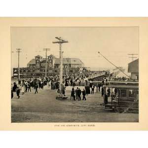  1906 Long Beach California Pier Auditorium People Print 