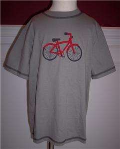 Janie Jack Classic Red Bike Bicycle Gray Shirt Top New  