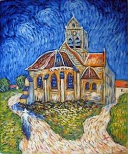 Van Gogh Oil Painting Repro Church at Auvers Sur Oise  