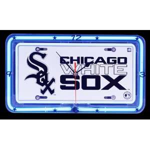  Chicago White Sox Neon License Plate Clock (5 Stars Online 