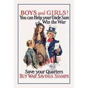  Boys and Girls   War Savings   Paper Poster (18.75 x 28.5 