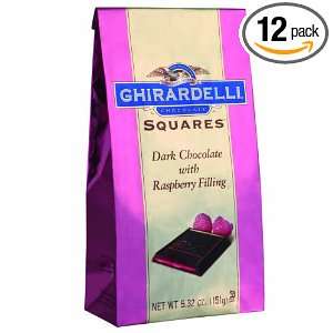 Ghirardelli Chocolate Squares Dark Chocolate with Raspberry Filling, 5 