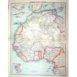   Map C1900 North West Africa Sierra Leone Denegal Morocco Algeria Home
