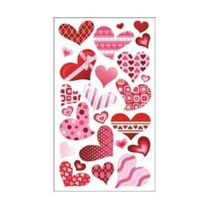   Valentine Stickers Funky Hearts; 6 Items/Order Arts, Crafts & Sewing