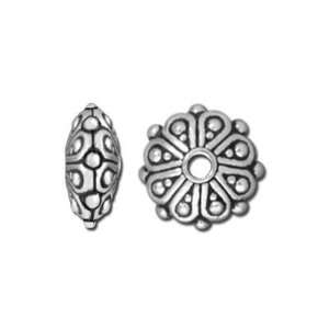  9mm Antique Silver Oasis Rondelle Bead by TierraCast Arts 