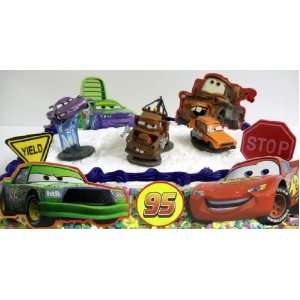   Cars 2 Themed Cake Pieces Featuring Lightning McQueen, Mater, Guido