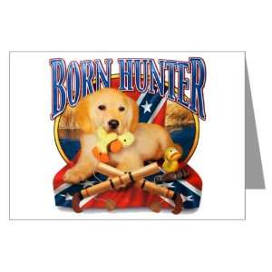    Greeting Card Born Hunter Yellow Lab Labrador 