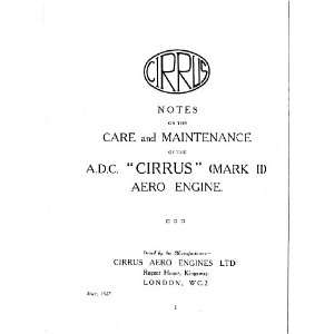  Cirrus A.D.C. Aircraft Engine Service Manual: Cirrus A.D.C 
