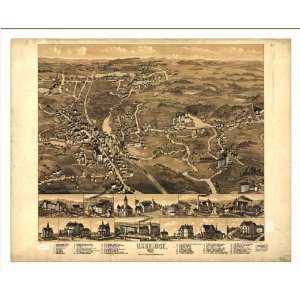  Historic Uxbridge, Massachusetts, c. 1880 (M) Panoramic 