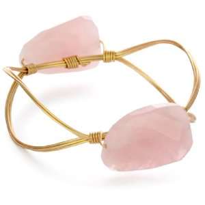   Stones Rock New Edition Rose Quartz Stone Bangle Bracelet Jewelry