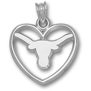   University of Texas Longhorn Heart Pendant (Silver)